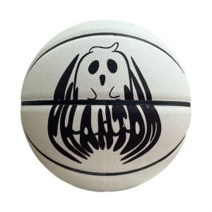 white leather basketball